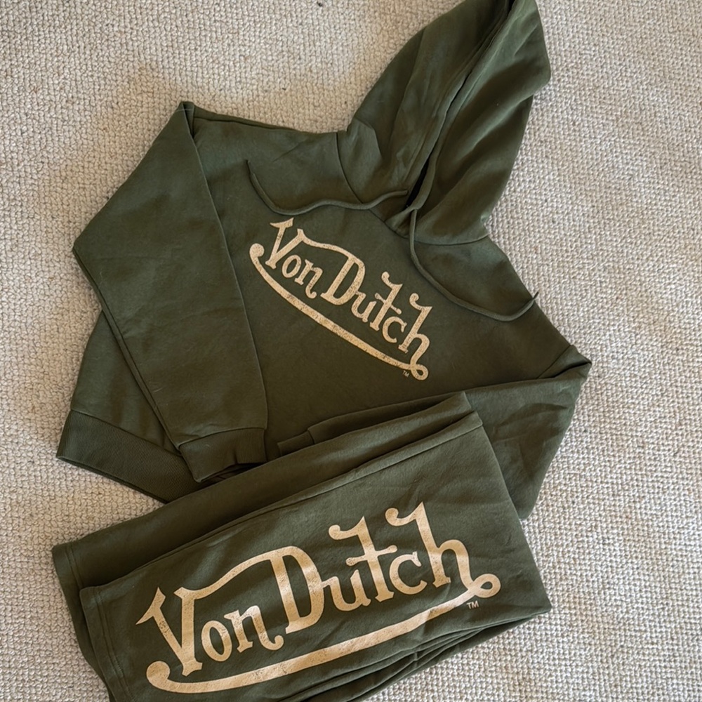Von Dutch Olive Hoodie and Pants Set
